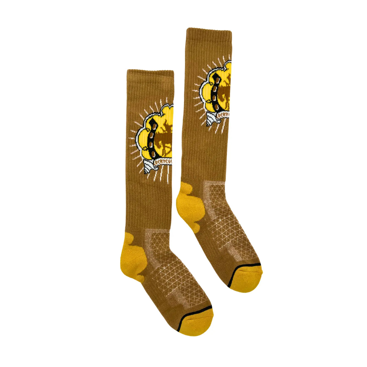Lucky Bucking Cowgirl Tan Performance Boot Socks