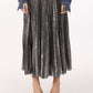 Silver pleated skirt and sweater