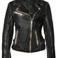 Sofia RF Leather Jacket by Mauritius in Black