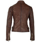 Sofia RF Leather Jacket by Mauritius in Brown