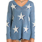 Star Print Sweater by Rock & Roll Denim in Cerulean