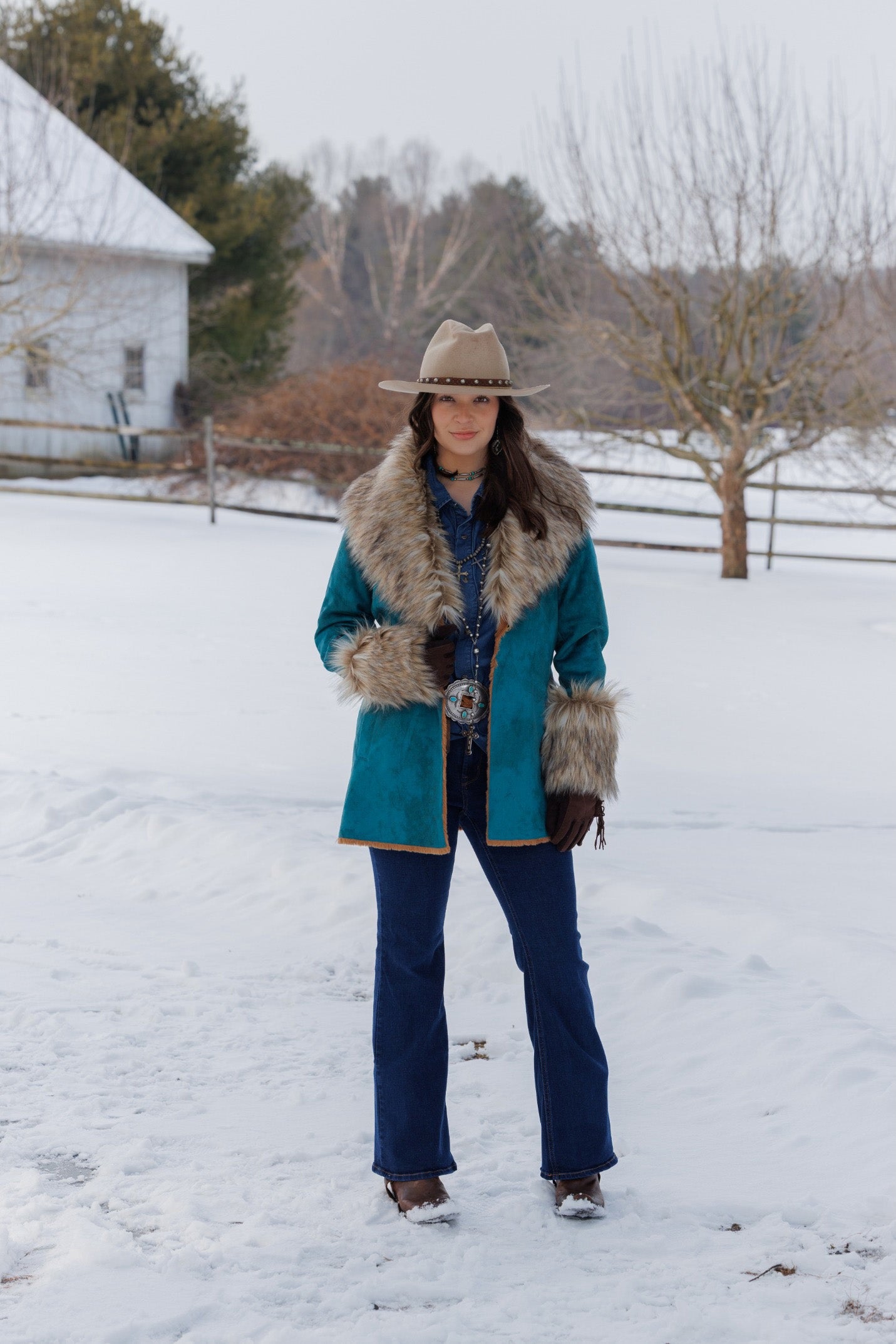 Arna Jacket Coat in Teal by Tasha Polizzi