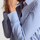 The Boyfriend Shirt by Rochelle Behrens - Blue & White Stripe