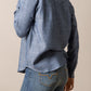 Woman in denim shirt and jeans