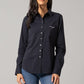 Woman in black button-up shirt & jeans - unnamed-239