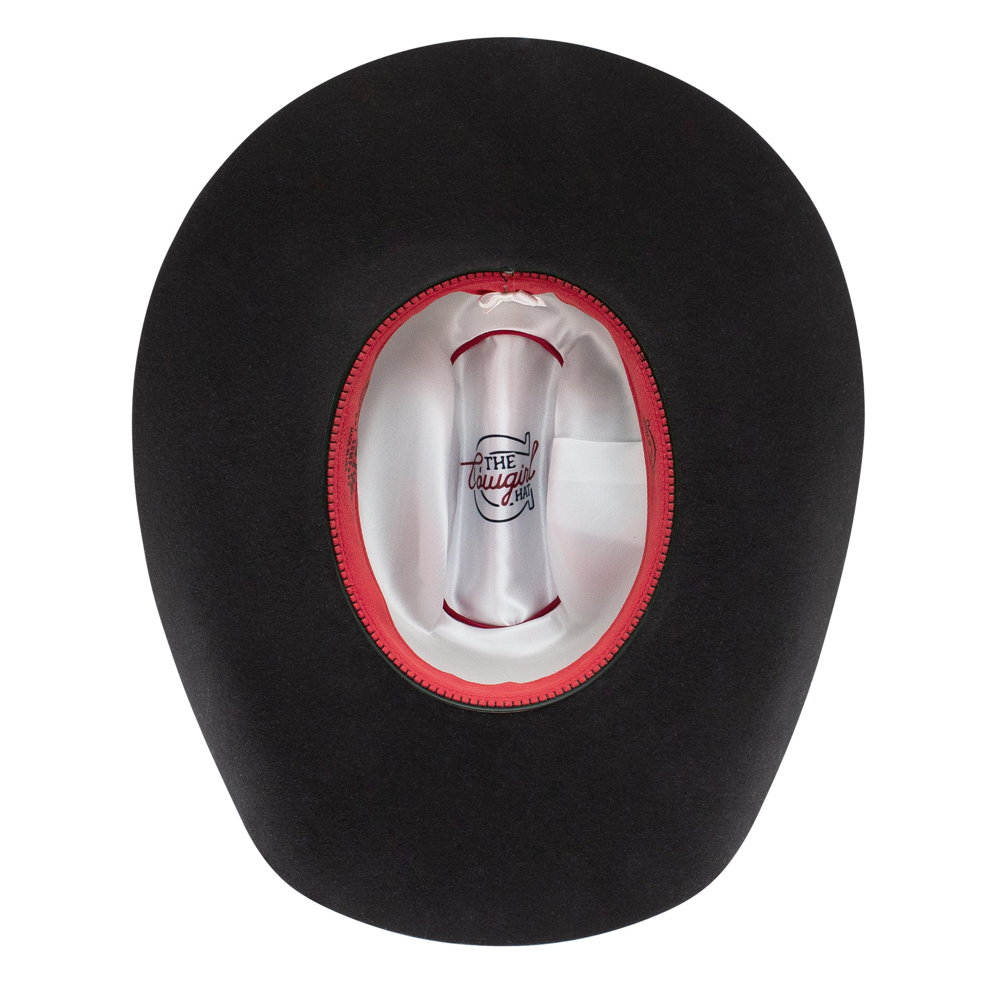 Black cowboy hat interior view