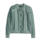 Cotton Cable Cardigan in Teal Blue by Pendleton