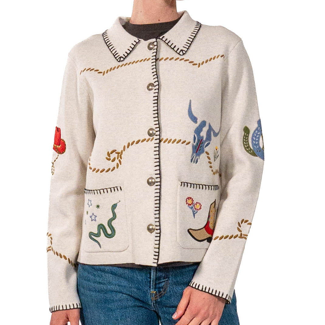 Souvenir Cardigan by Pendleton in Oatmeal Multi