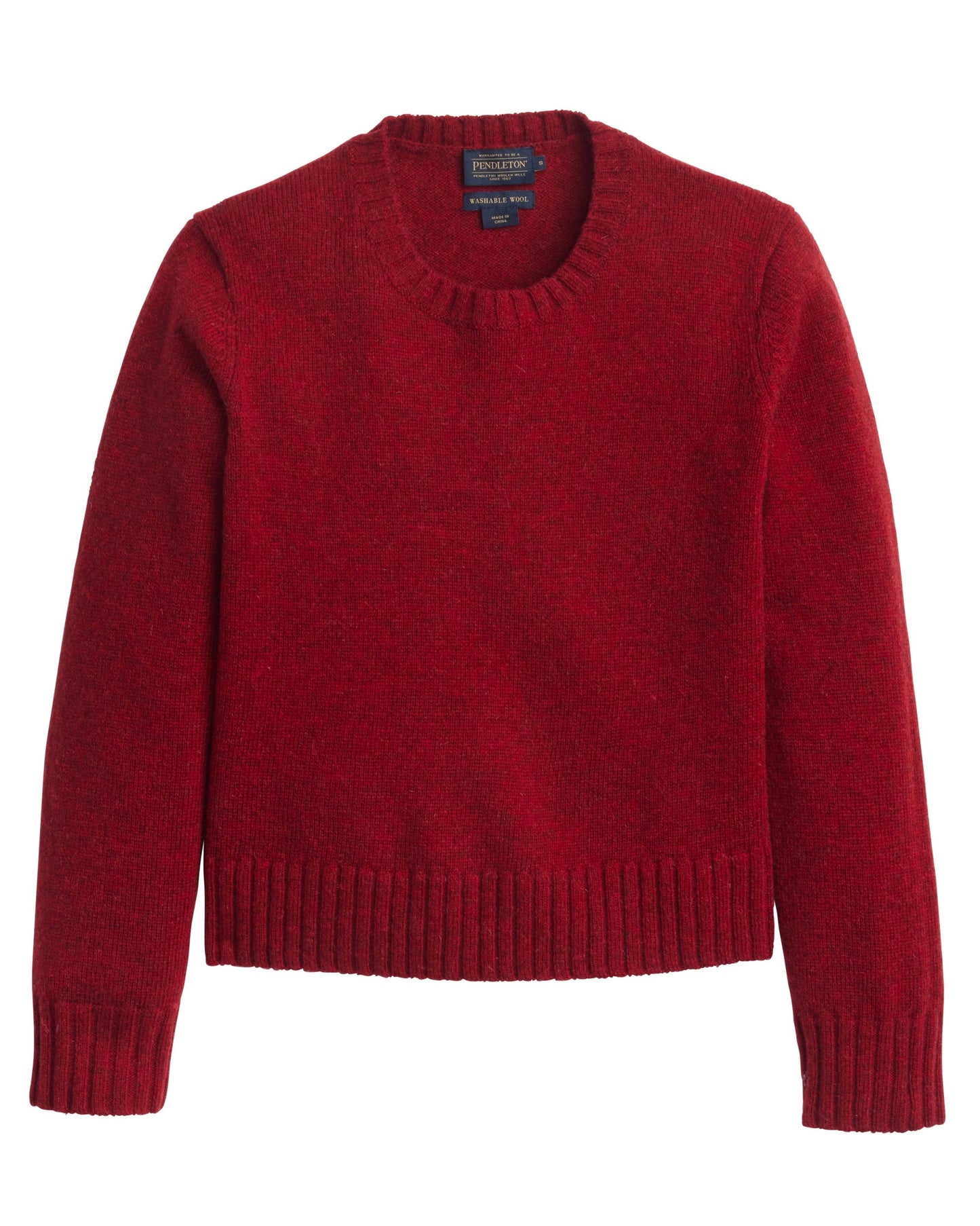 Shetland Collection Relaxed Crew Sweater by Pendleton in Red Heather