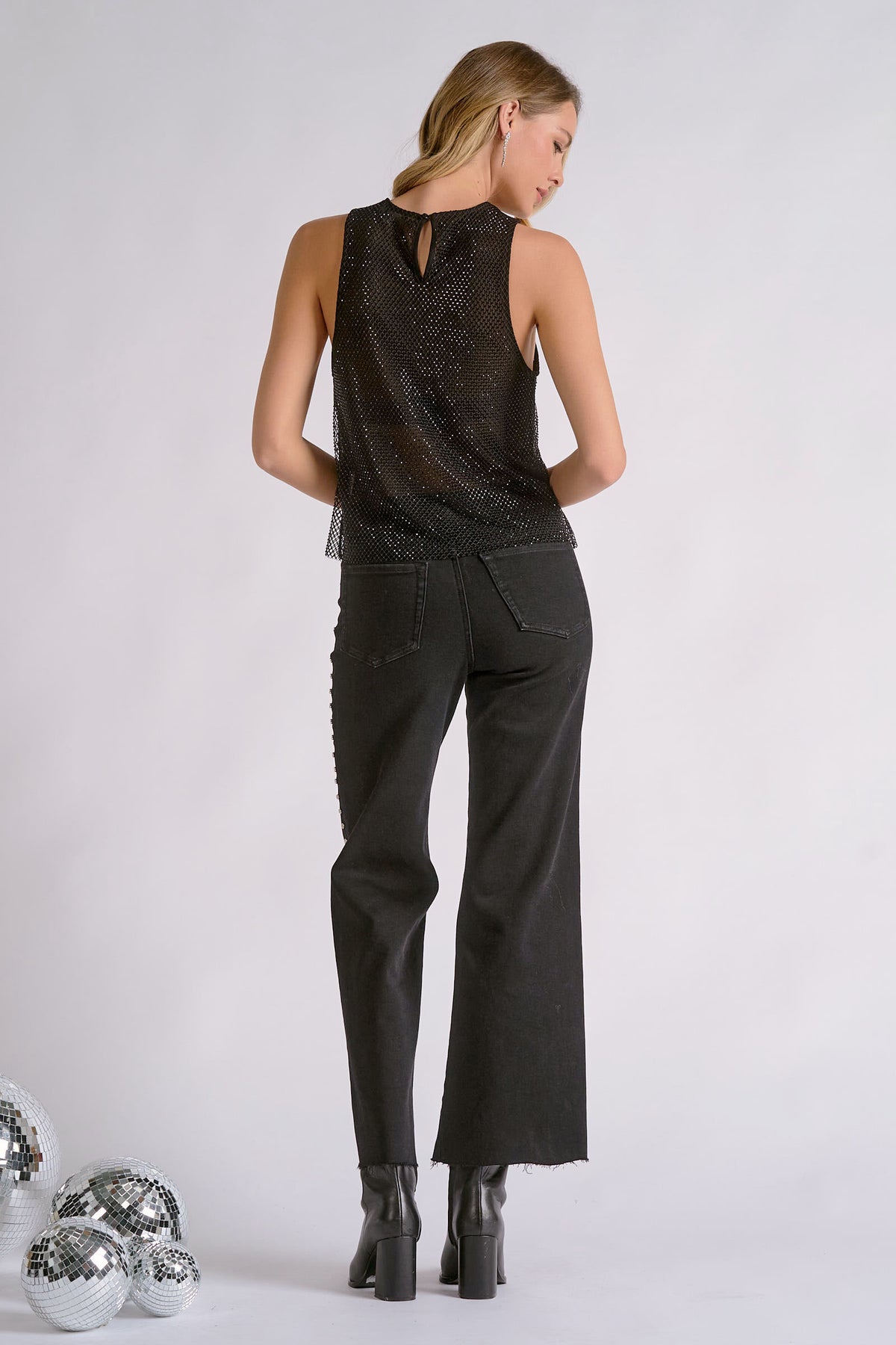 Metallic Mesh Tank Top by Elan