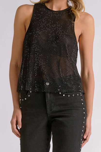 Metallic Mesh Tank Top by Elan