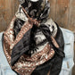 Two-tone black paisley wild rag scarf