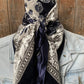 Two-tone navy paisley wild rag scarf