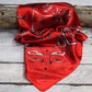 Red and black paisley wild rag scarf (WR434)