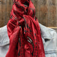 Red and black paisley wild rag scarf