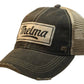 Gray baseball cap with Thelma patch.