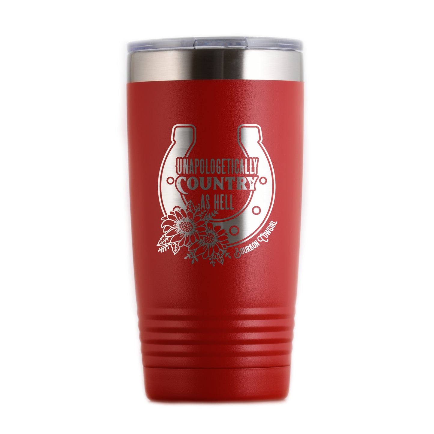 Red Unapologetically Country tumbler