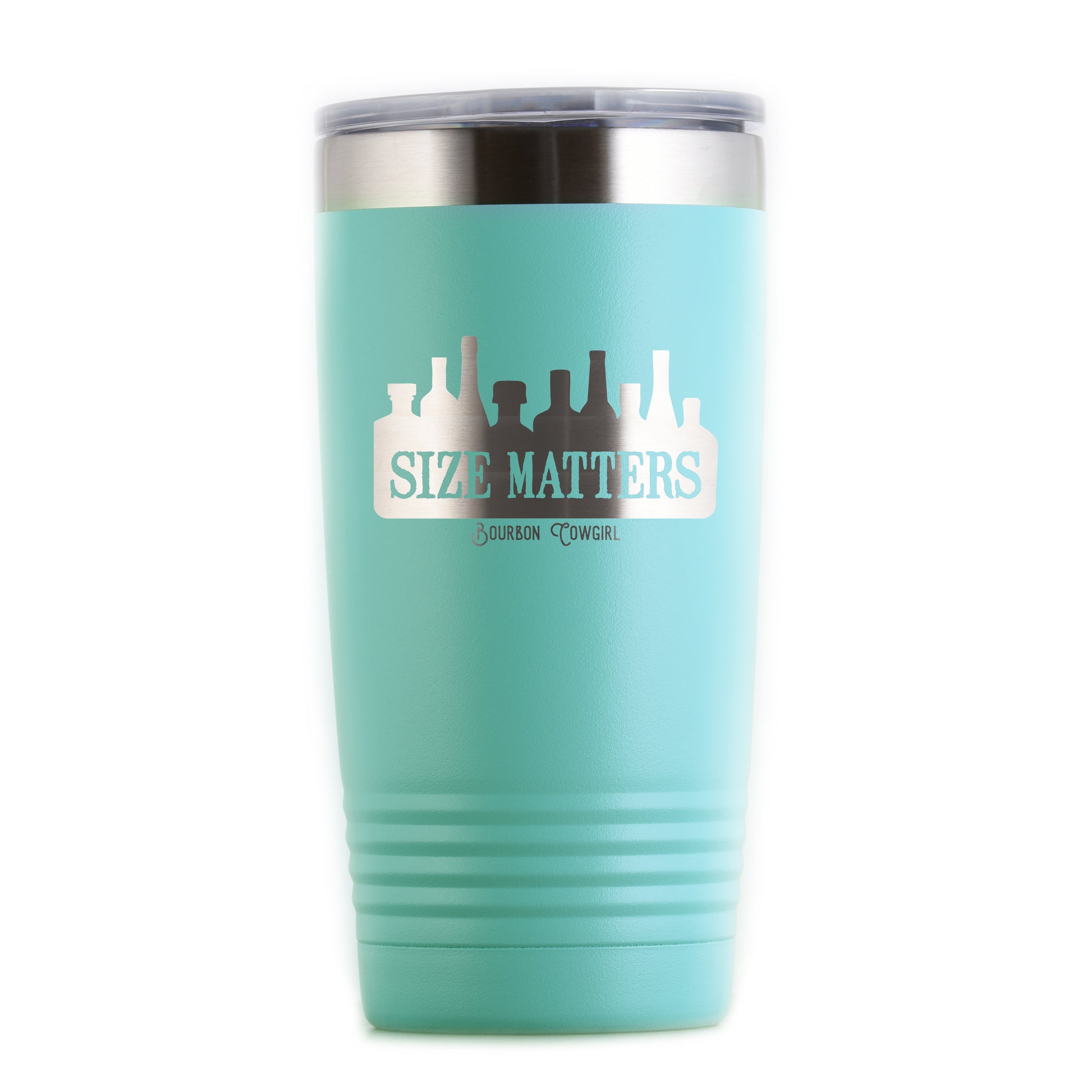 Teal Size Matters tumbler B00183