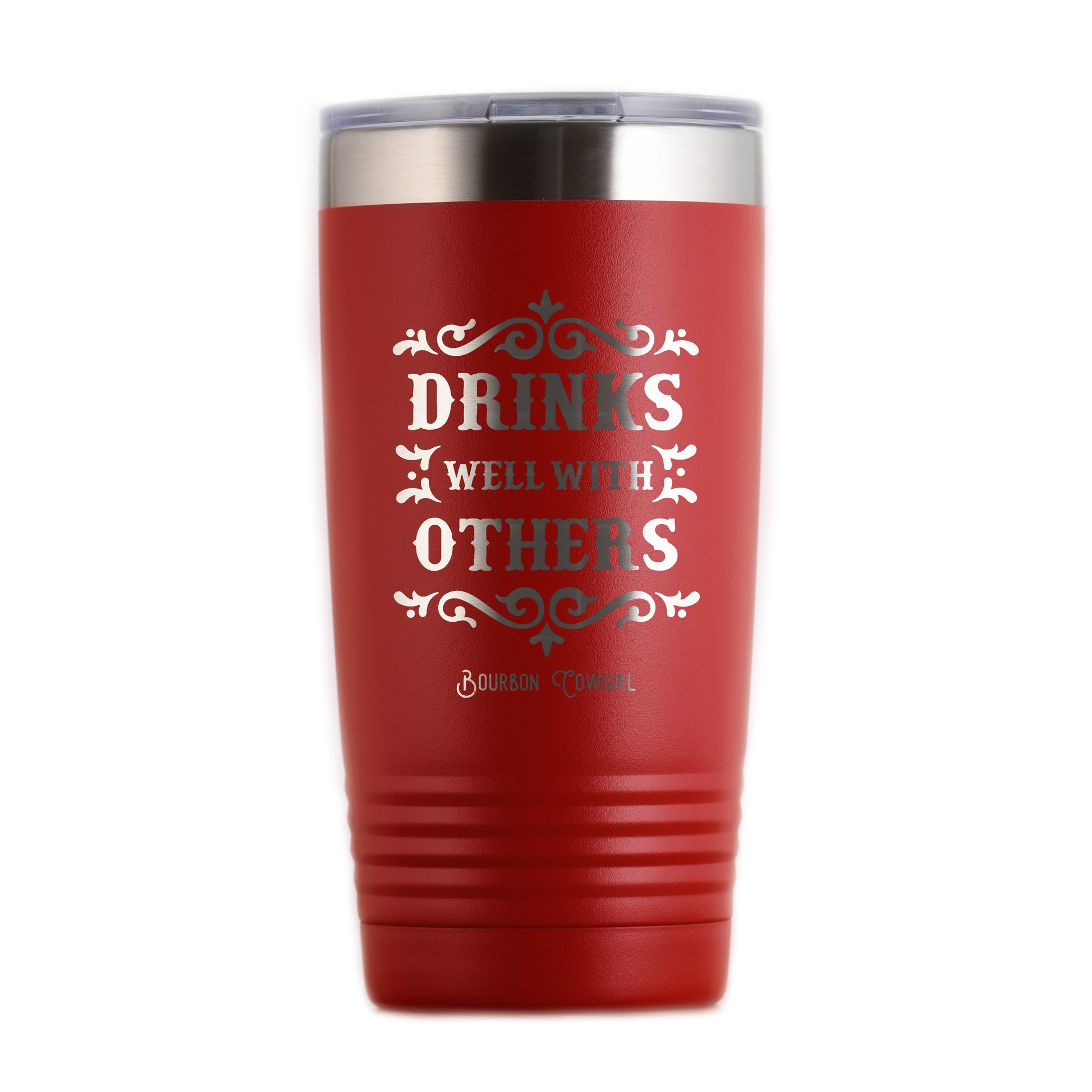 Red tumbler Drinks Well With Others