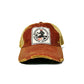 BCHatRed296 - Bourbon Cowgirl distressed red trucker hat