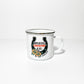 White country mug with horseshoe & sunflowers