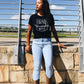 Woman in Wrangler jeans and Wrangler Butts tee