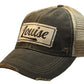 Distressed baseball cap with Louise patch.